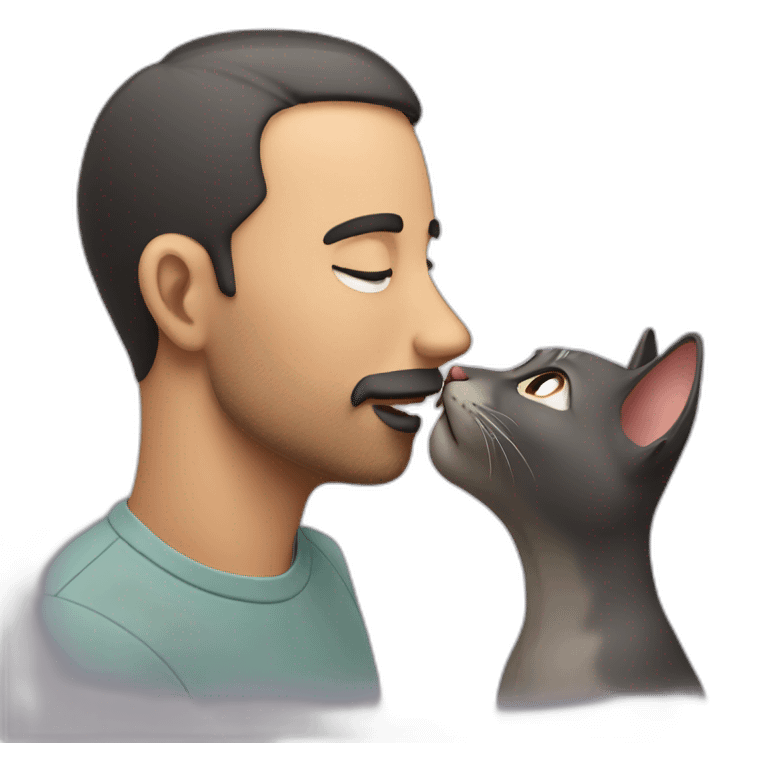 man smelling cat emoji