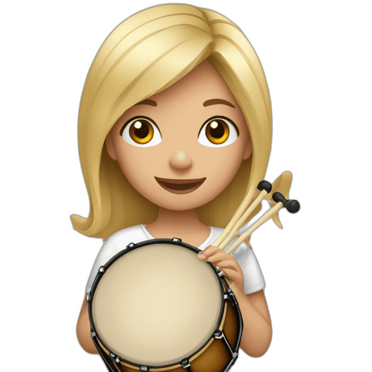 Girl rubia playing tambor emoji