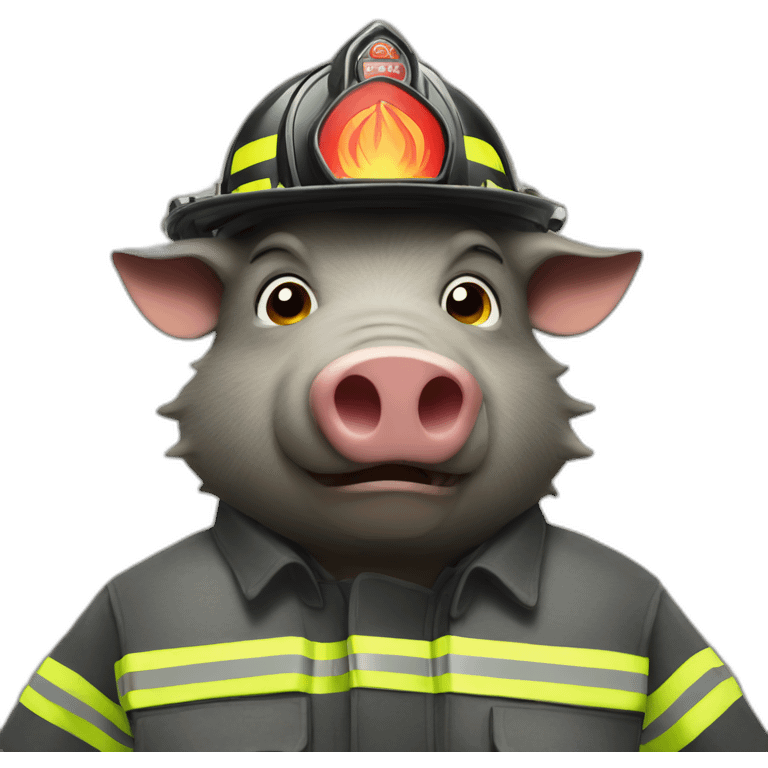 boar as firefighter emoji