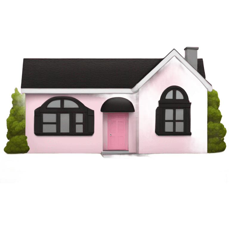 Modern pink and black house  emoji