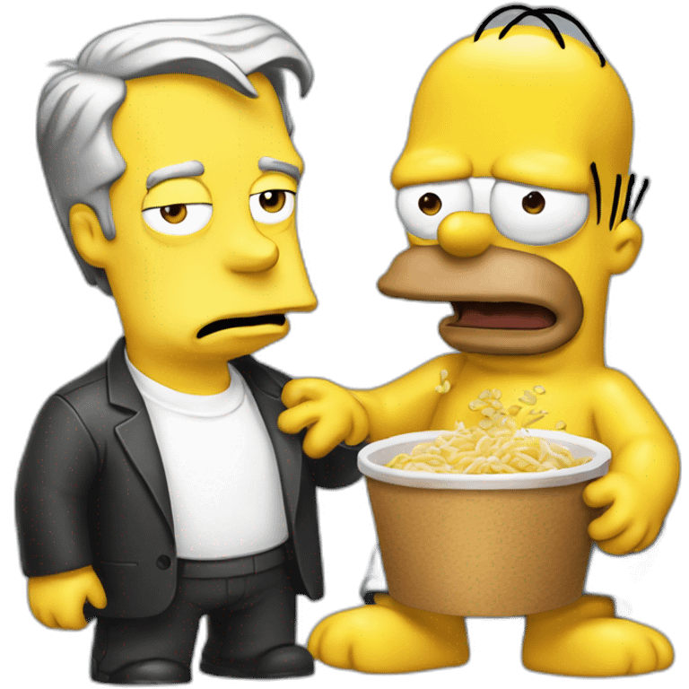 Elon musk eat with Homer Simpson emoji