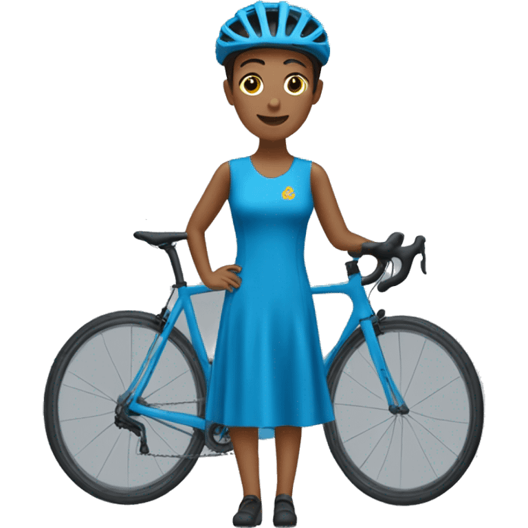 Ciclista vestido en azul emoji