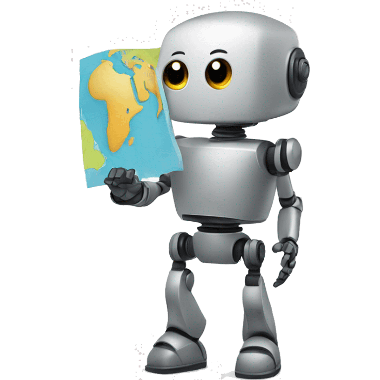 Robot with map in his hand emoji