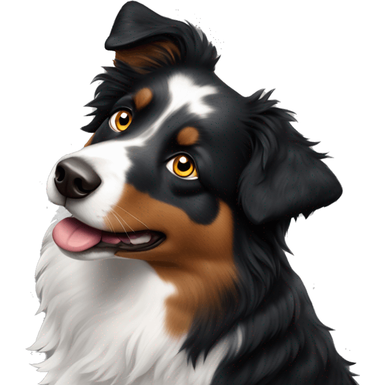 black tri australian shepherd with spots on nose emoji