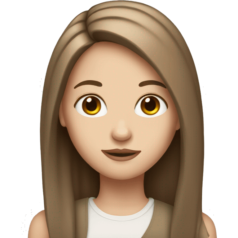 A white girl with brown straight hair emoji