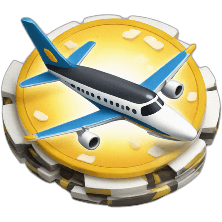 plane on casino chip emoji