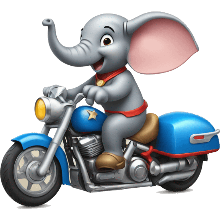 Dumbo riding a motorcycle  emoji