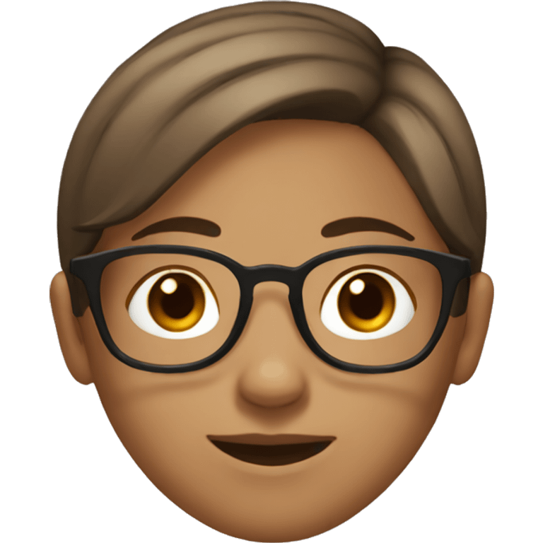 Girl with brown short hair and glasses  emoji