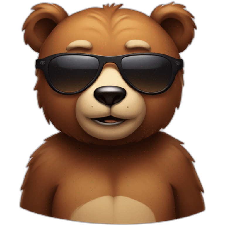 smirking bear with sunglasses emoji