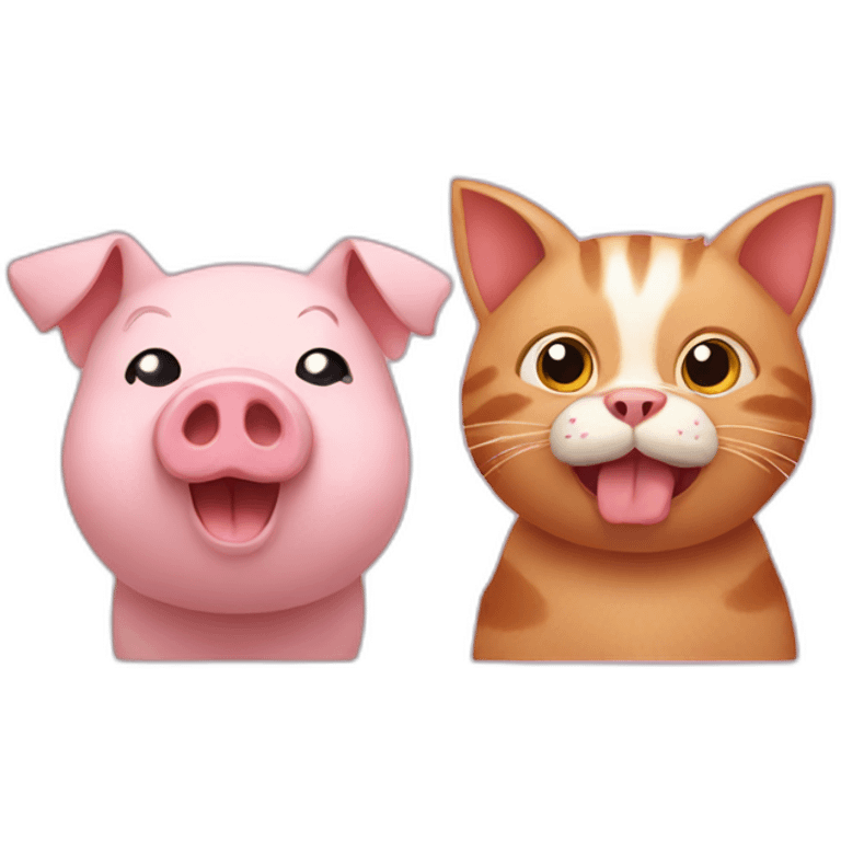 pig and cat emoji