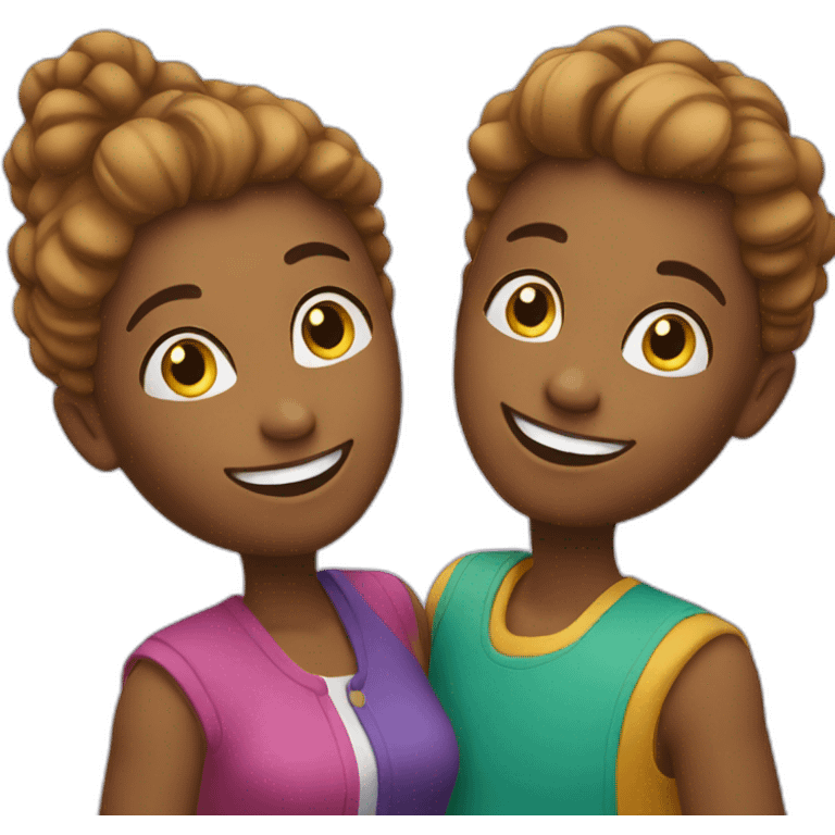 colorful duo smiling and posing emoji