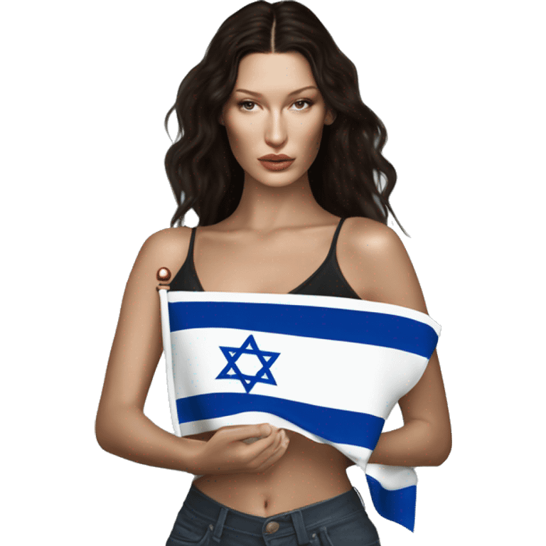 Bella hadid holding israel flag emoji