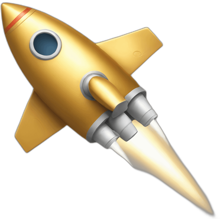 golden rocketship diagonal emoji