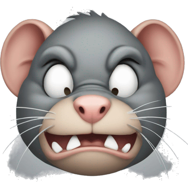 super fat angry rat head emoji