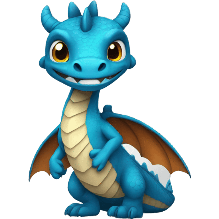 dragon azul hola emoji