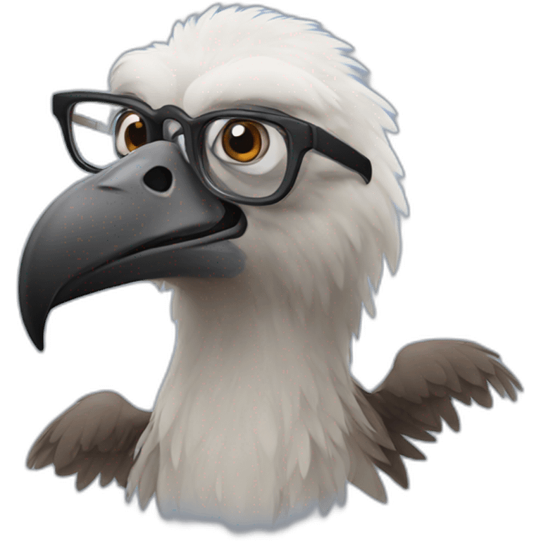 Vulture with glasses emoji