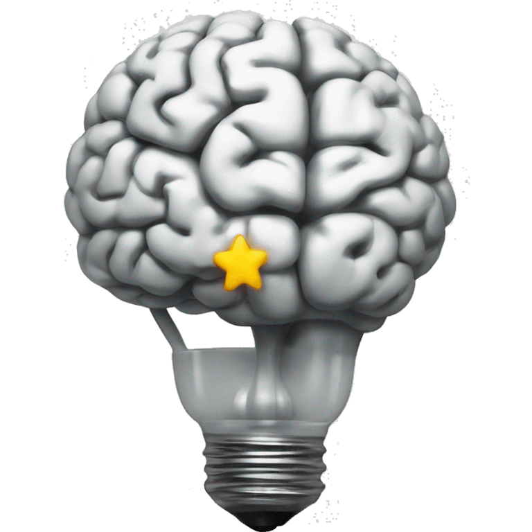 the human brain shaped idea lightbulb emoji