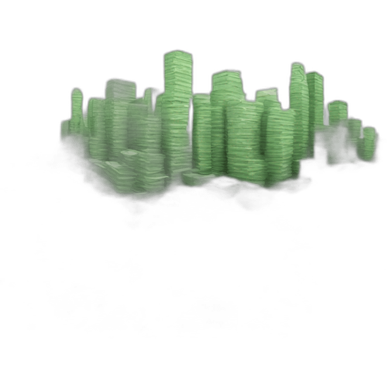 city scape made of money emoji