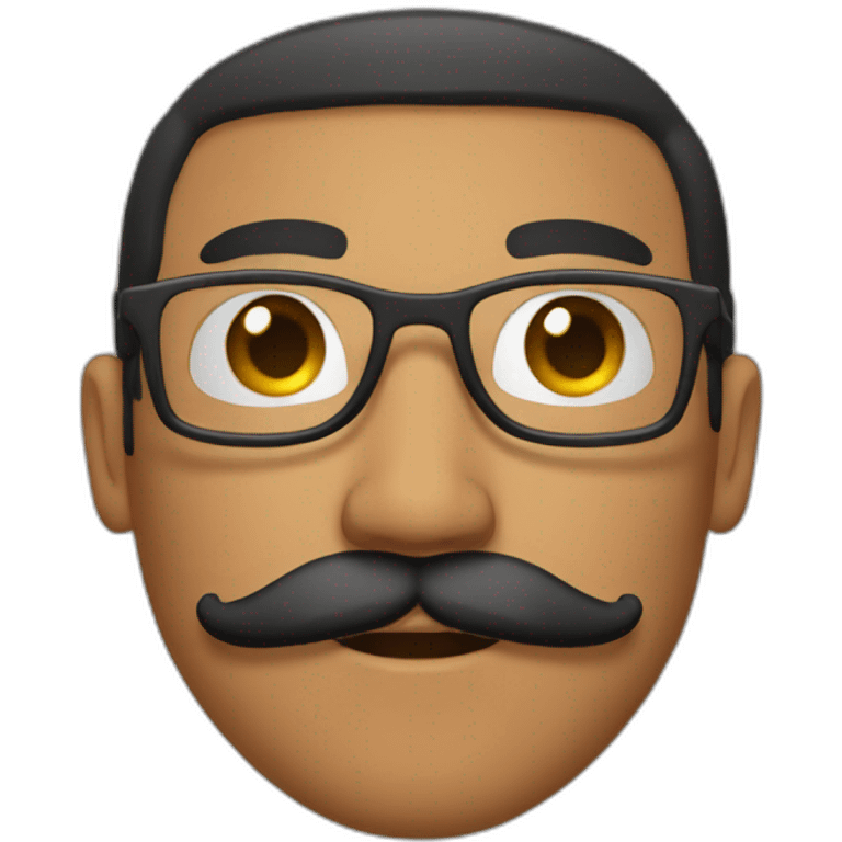 latin man short hair with glases and moustache emoji