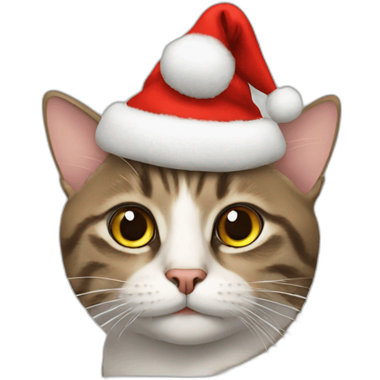 Cat with a christmas hat emoji