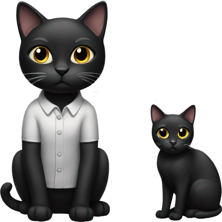 black cat working  emoji