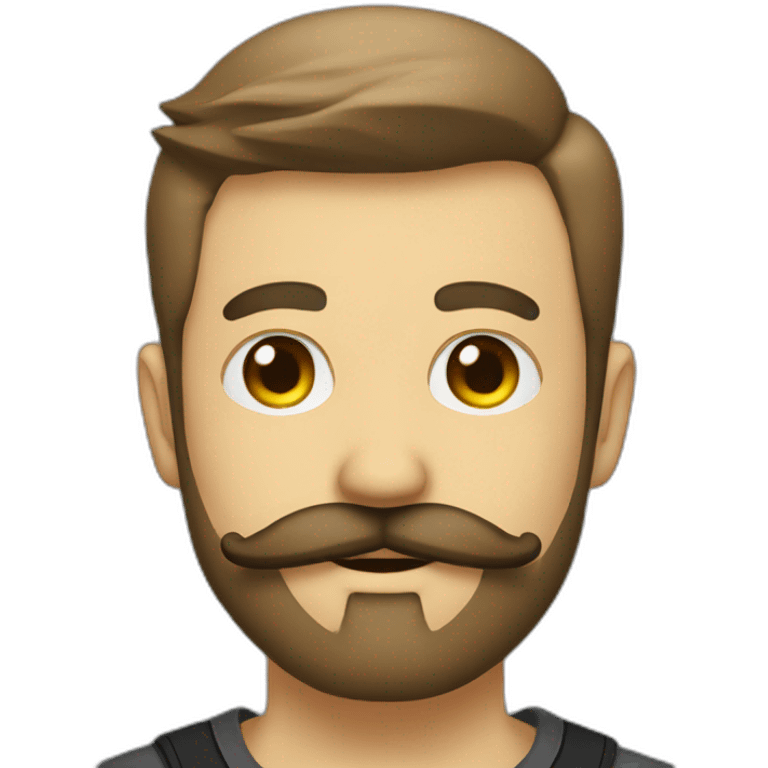 mustache tech bro with beard 5 o clock shadow emoji