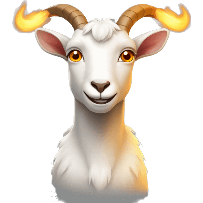 goat with fire eyes and lighting around his body emoji