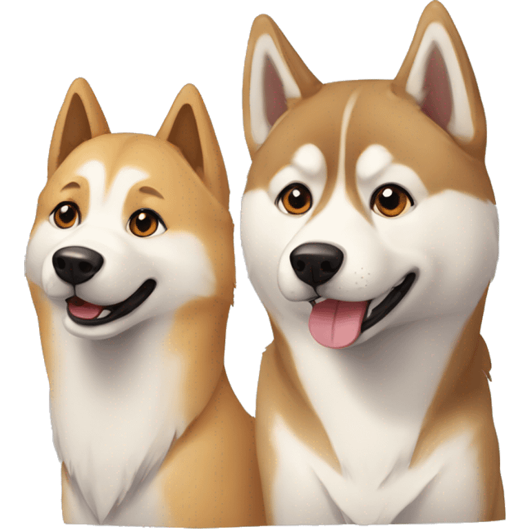 Jindo and a husky emoji