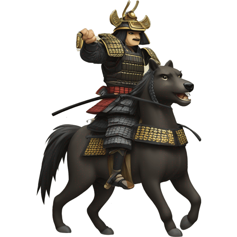 shogun samurai on wild bear emoji