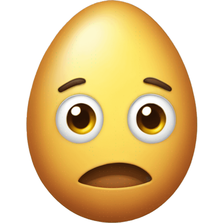 one egg with face ruffled emoji