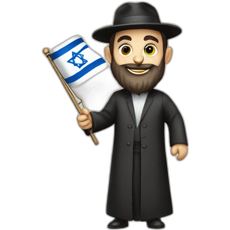 rabbi with payot holding the israeli flag emoji