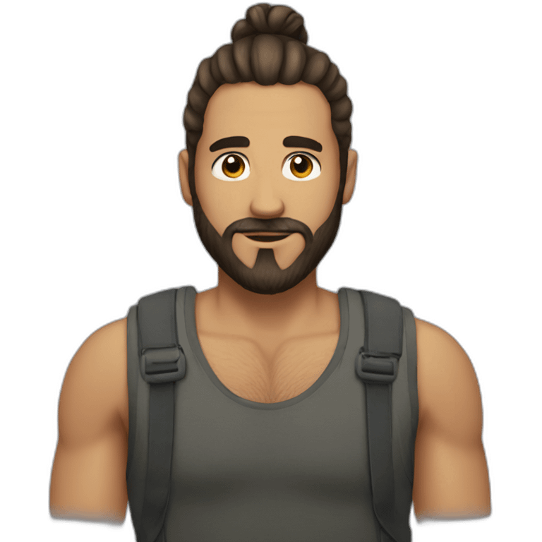 man with man bun and beard emoji