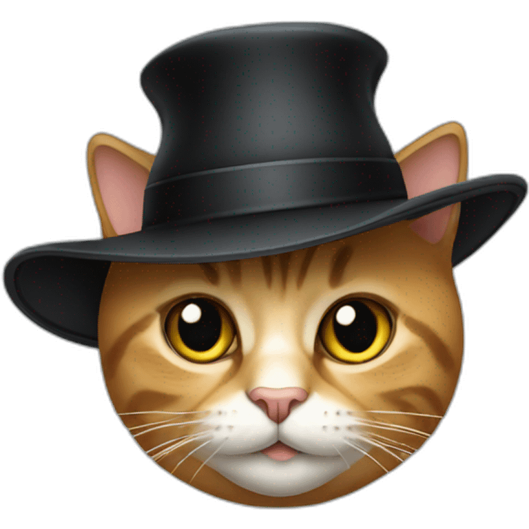 Cat with a black hat emoji