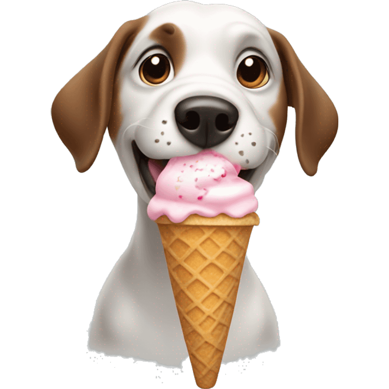 Dog eating ice cream emoji