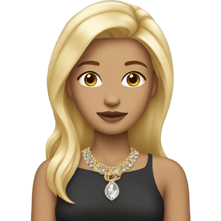 blonde girl with jewelry emoji