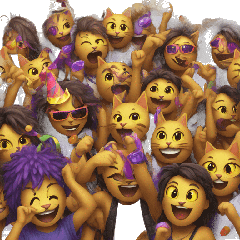 cat rave party emoji