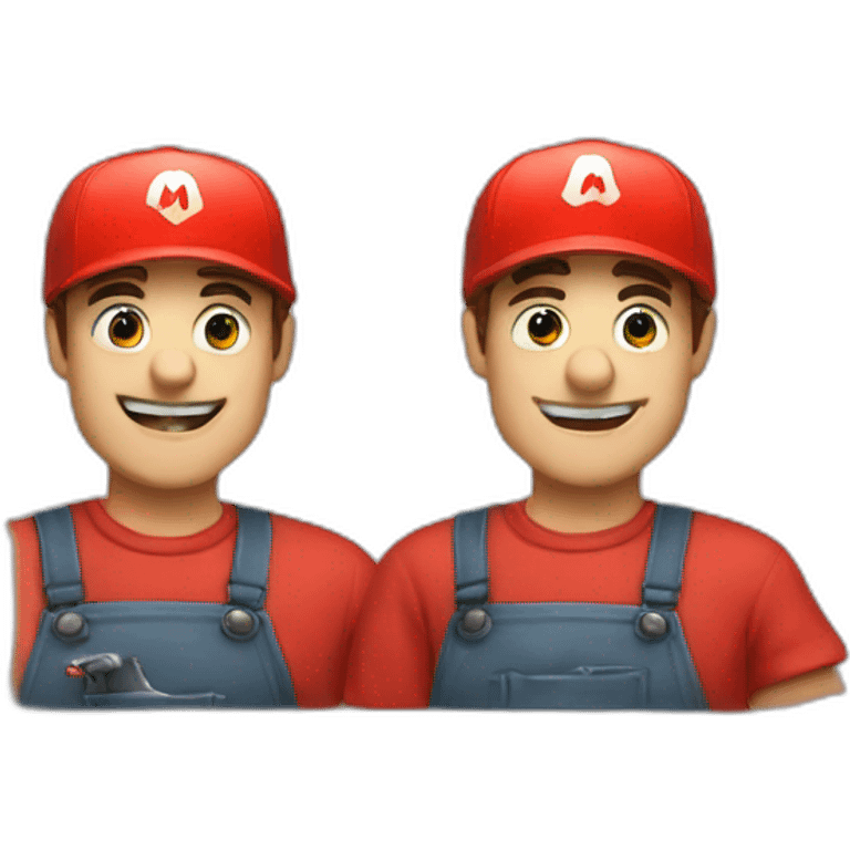  a plumber with a red cap with an M on it emoji