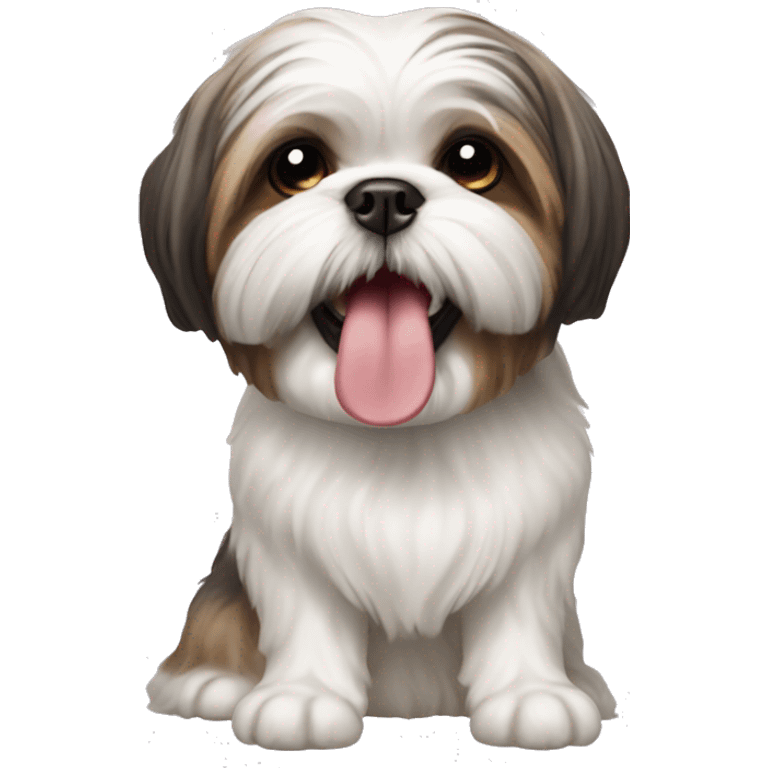 shih tzu with tongue out  emoji