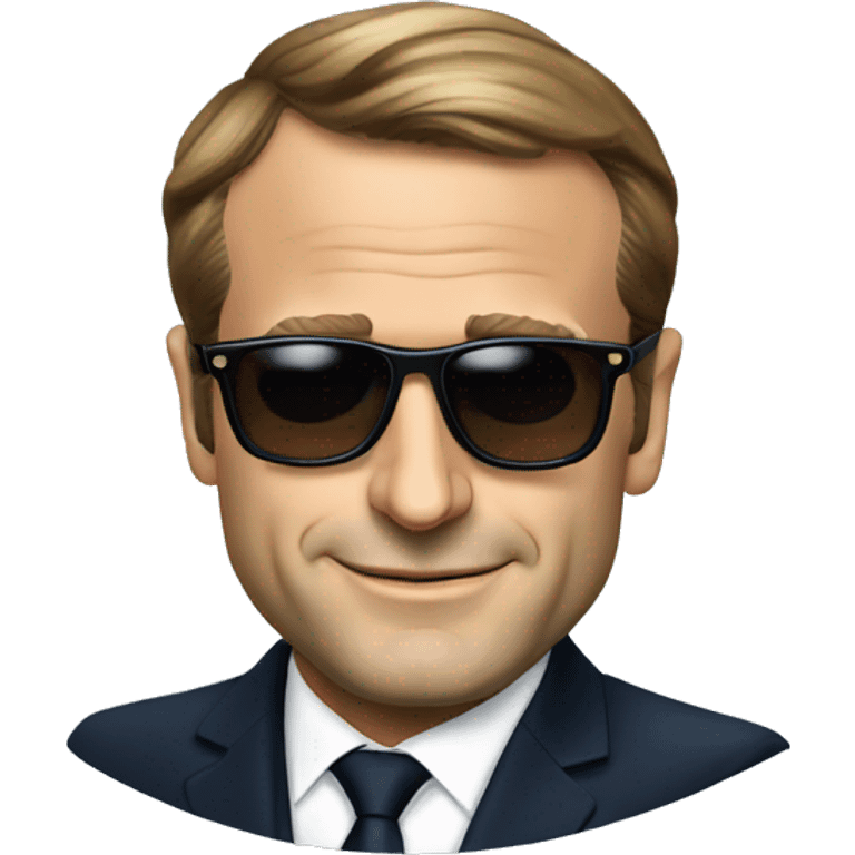 french president macron with sunglasses emoji