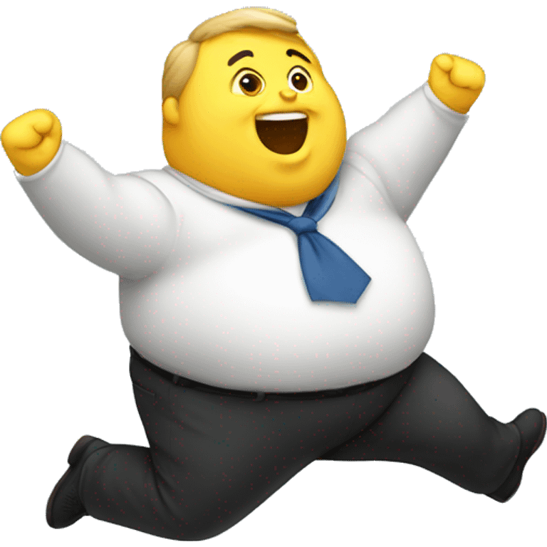 fat person doing a star jump emoji