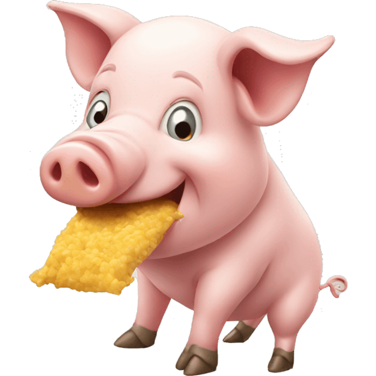 Pig eats  emoji