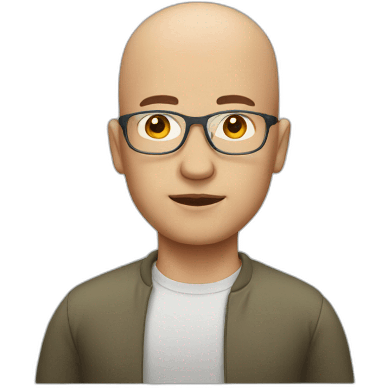 Bald man with glass emoji