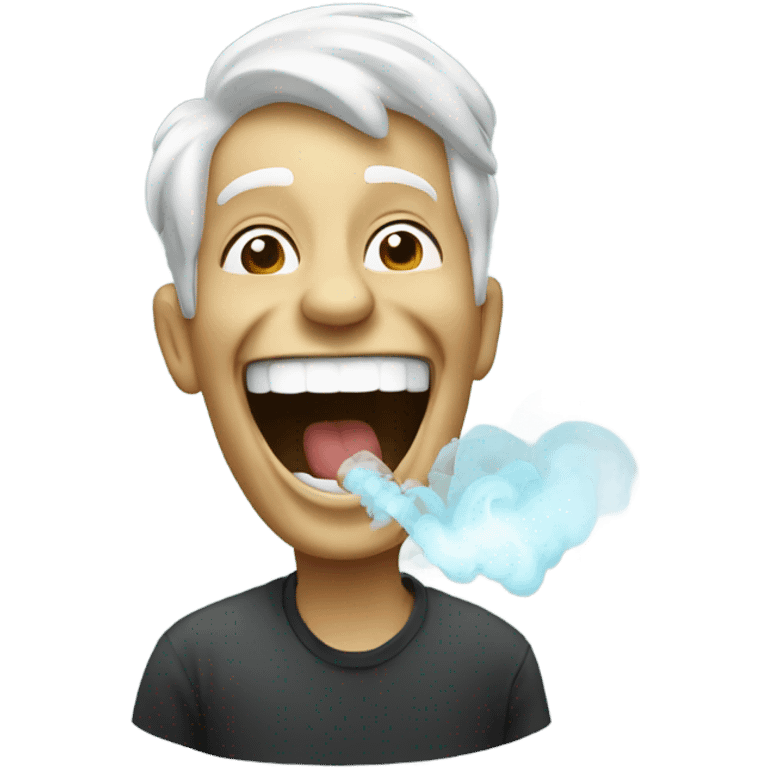 Laughing person with a vape emoji