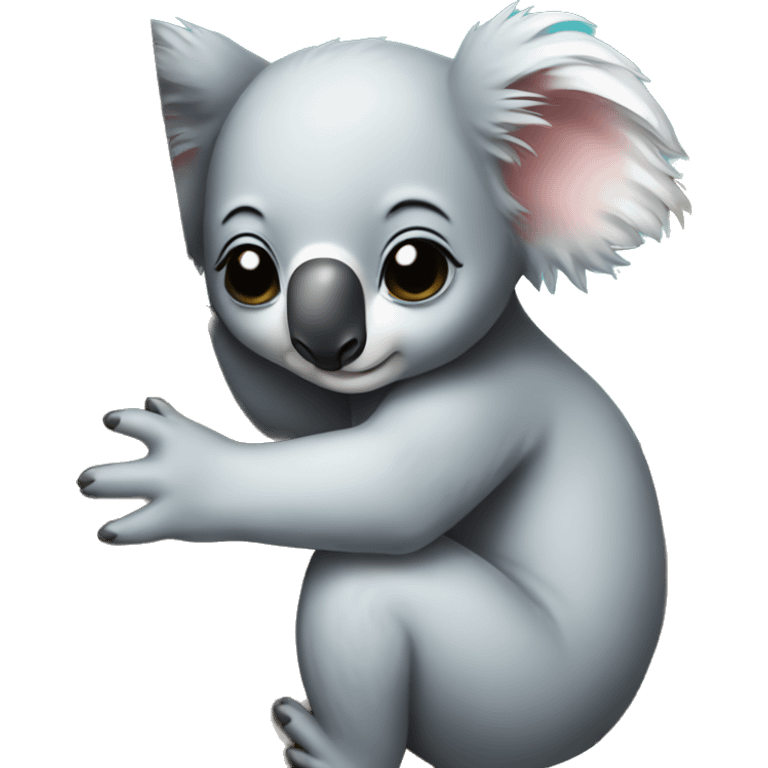 Baby koala hugging tree emoji