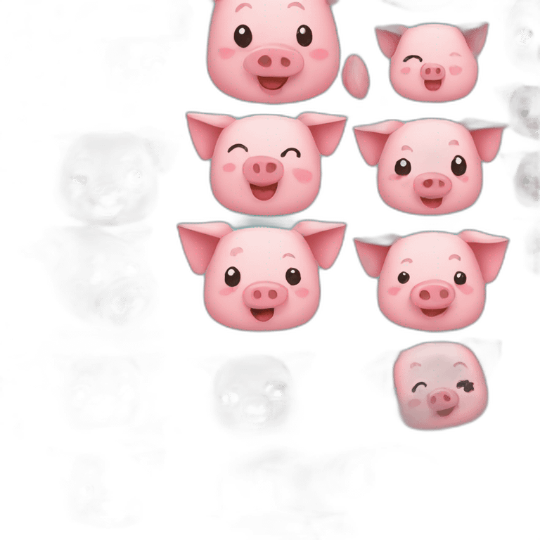 pig and happy faces emoji