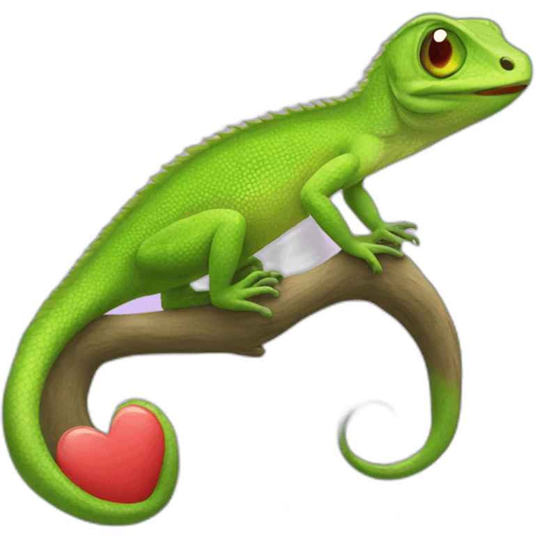 lizard with heart kiss emoji