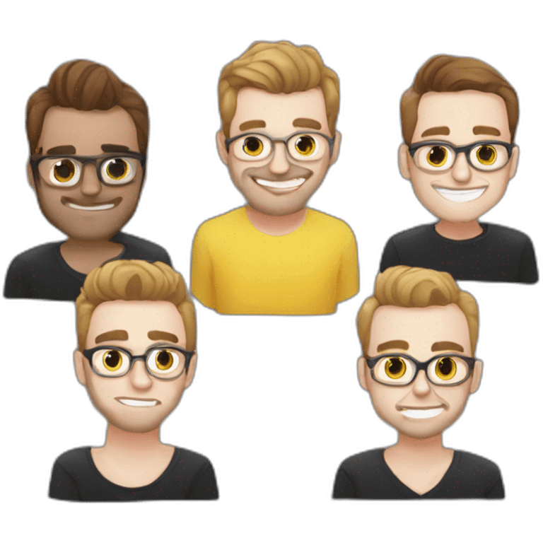 Squeezie, Cyprien,normand et tibo inshape emoji