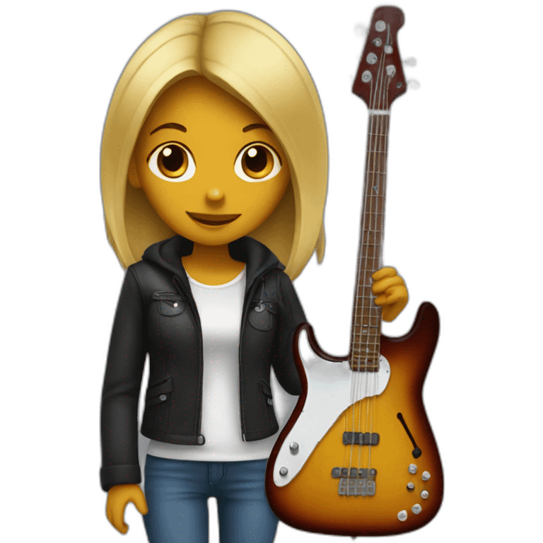 Girl playing basse guitar emoji