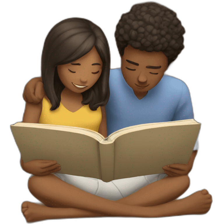 people reading book together emoji