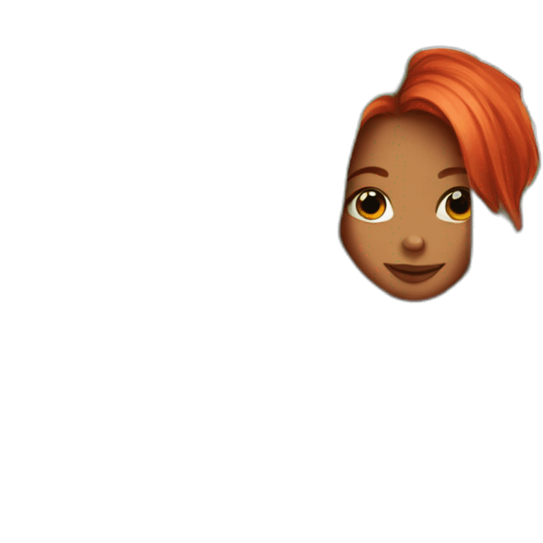 red hair girl with tulips emoji